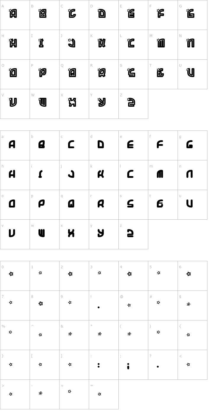 Character Map SuperTrooper Font