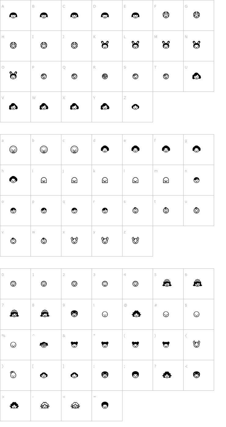 Character Map Sushi High Font