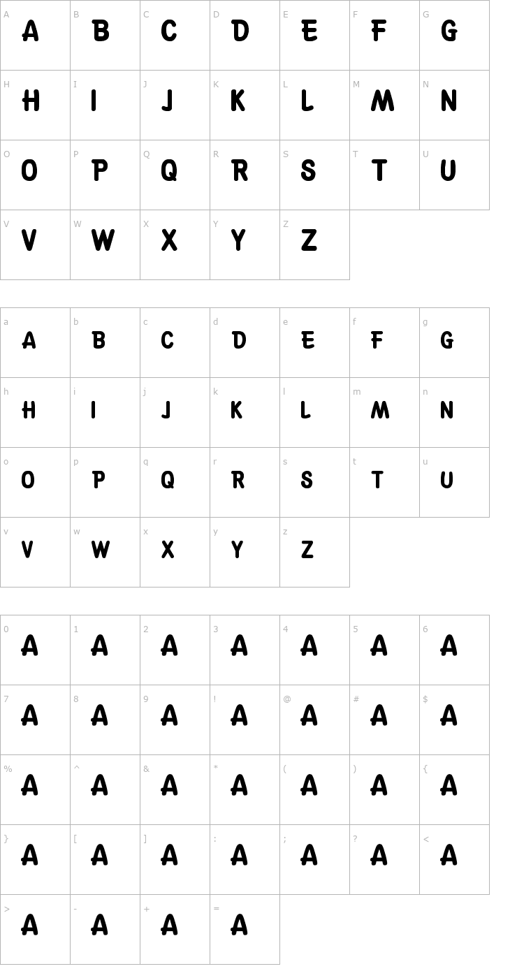 Character Map Suske & Wiske Font