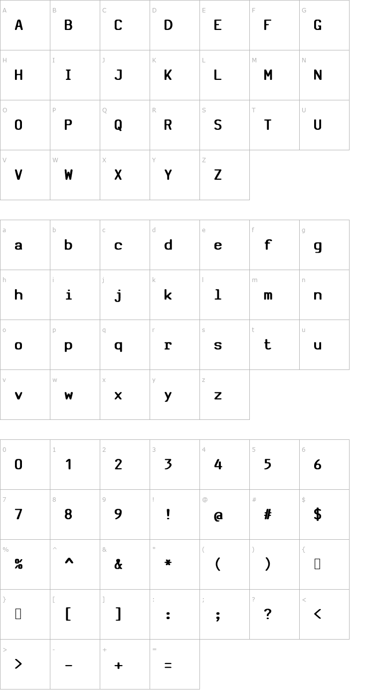 Character Map SV Basic Manual Bold Font