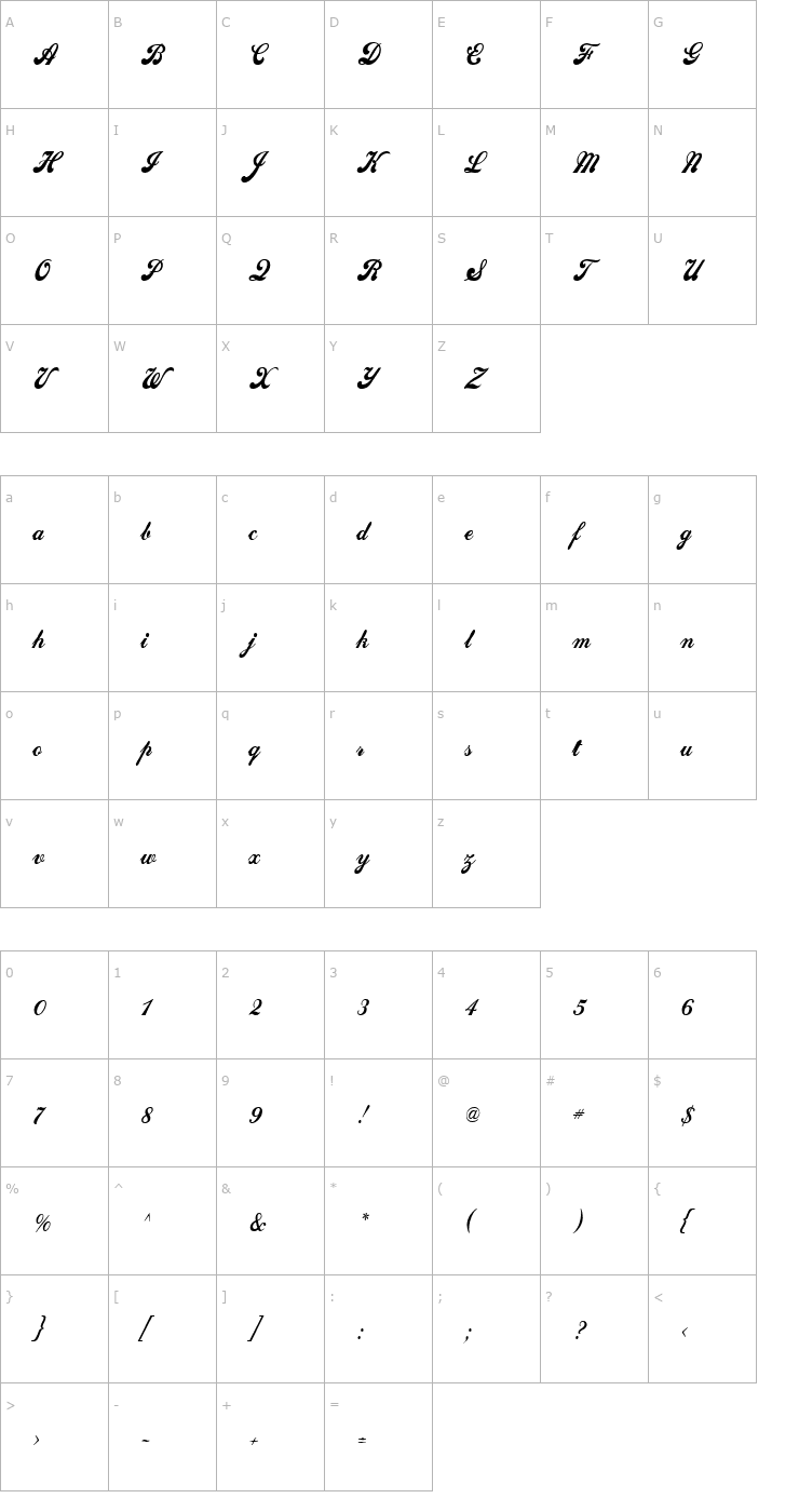Character Map Sweden Condensed Normal Font