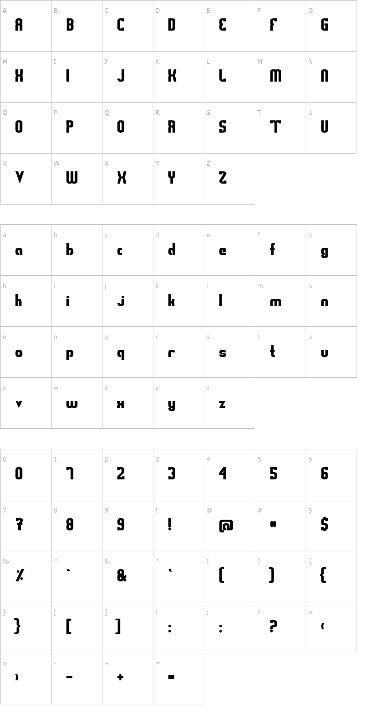 Character Map Sweden Funkis Regular Font