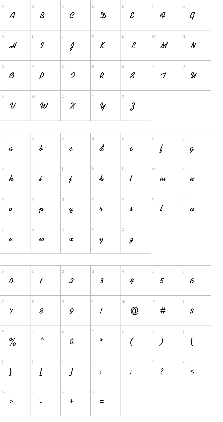 Character Map Swing Bold Font