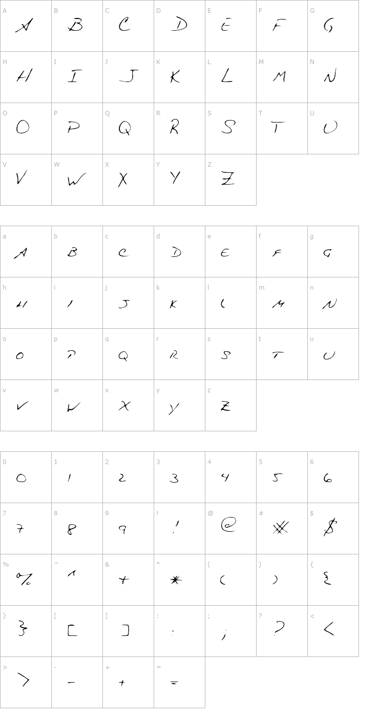 Character Map Swing Regular Font