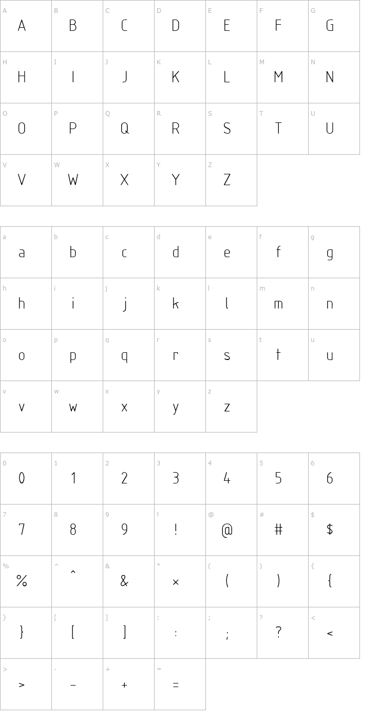 Character Map SWIsot3 Font