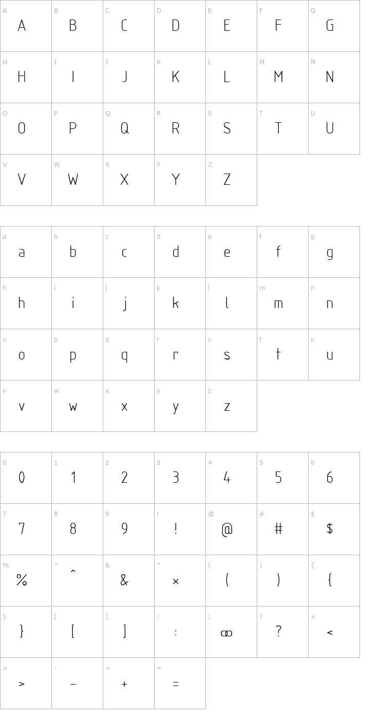 Character Map SWLink Font