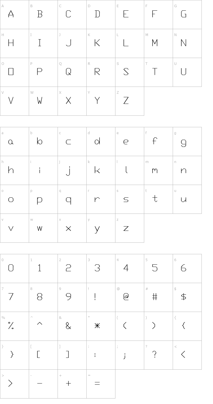 Character Map SWMono Font