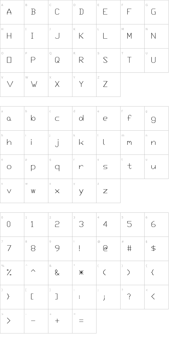 Character Map SWTxt Font