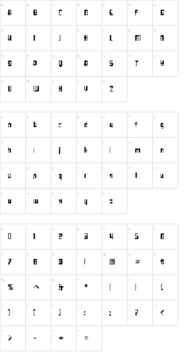 Character Map Syllogon ICG Hard Font