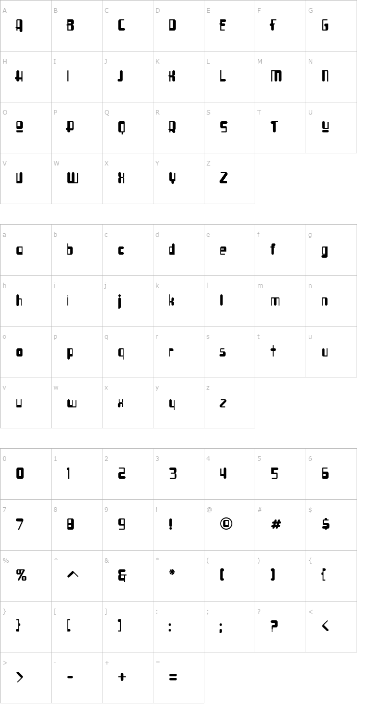 Character Map Syllogon ICG Soft Font