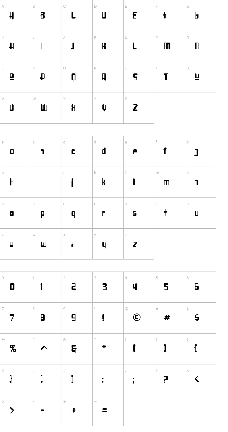 Character Map SyllogonICG Soft Font