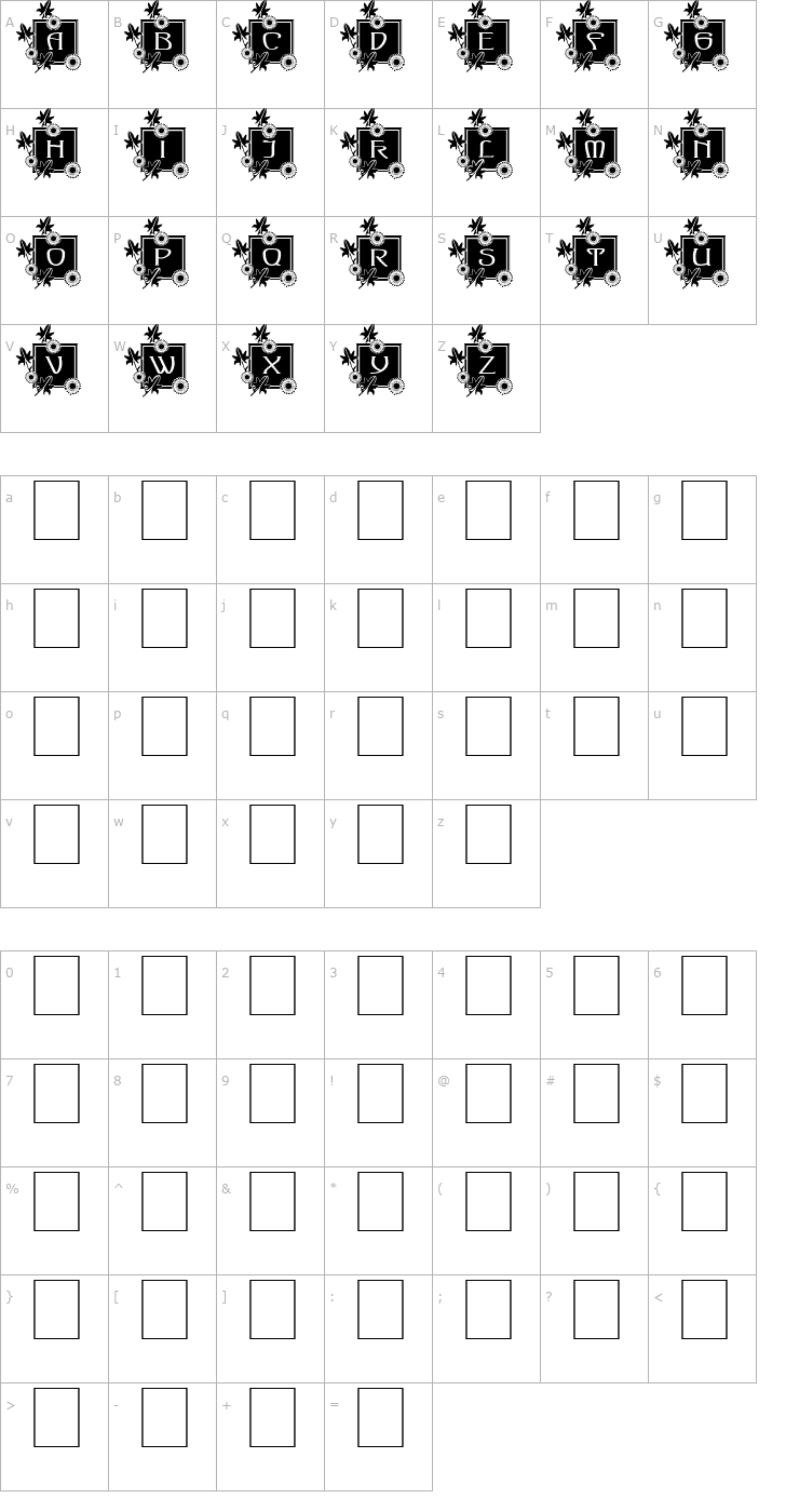 Character Map Sylvan-Capitals Font