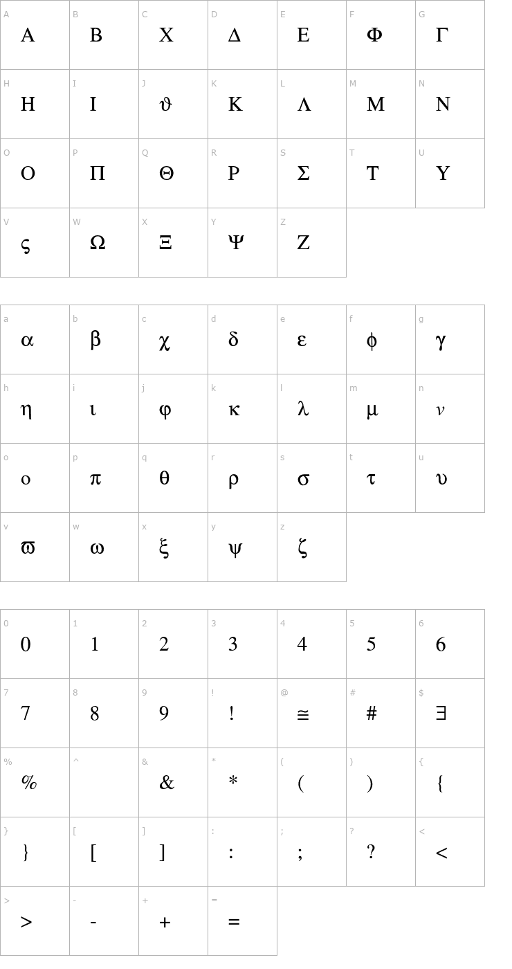 Character Map symbol-Light Font