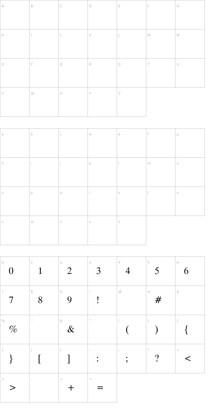 Character Map Symbol Proportional Font