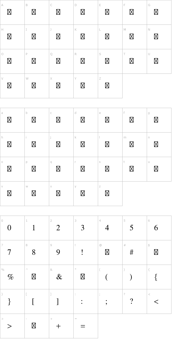 Character Map SymbolStd Font