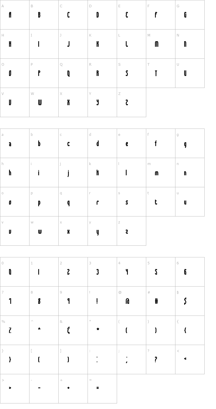 Character Map Syracuse BRK Font