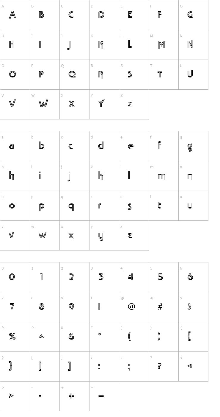 Character Map TabathaFresco Regular Font