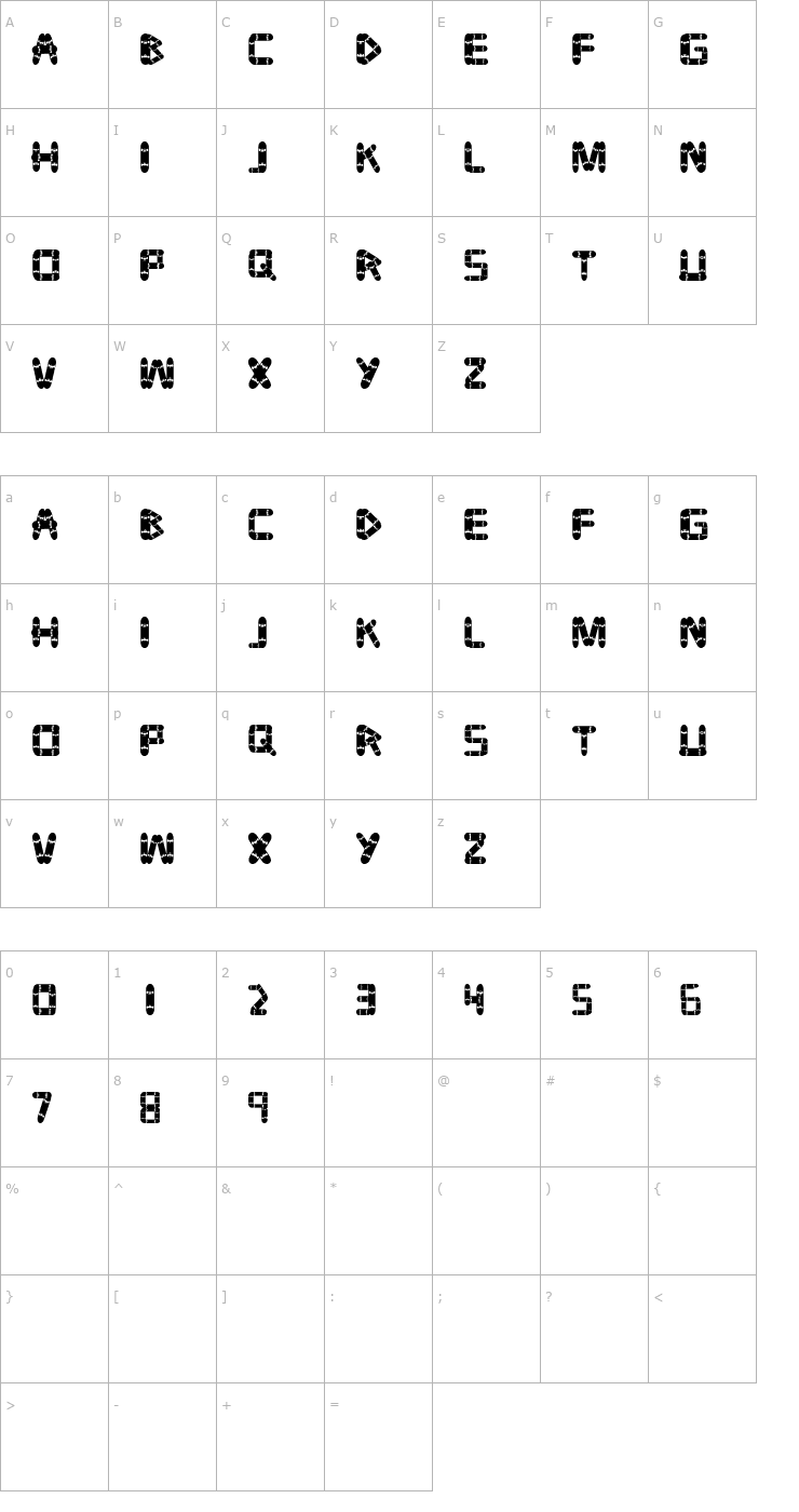 Character Map Tabla Font