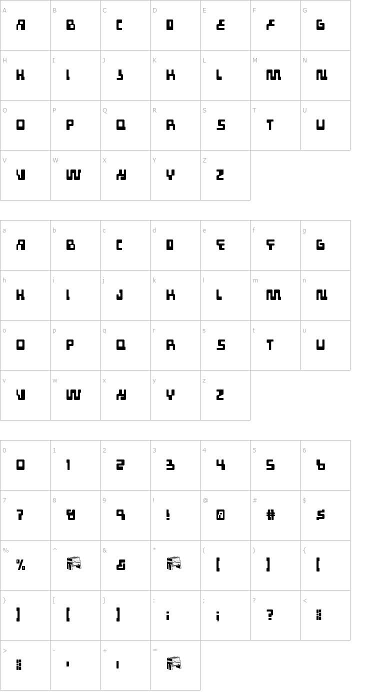 Character Map Tabletron Font