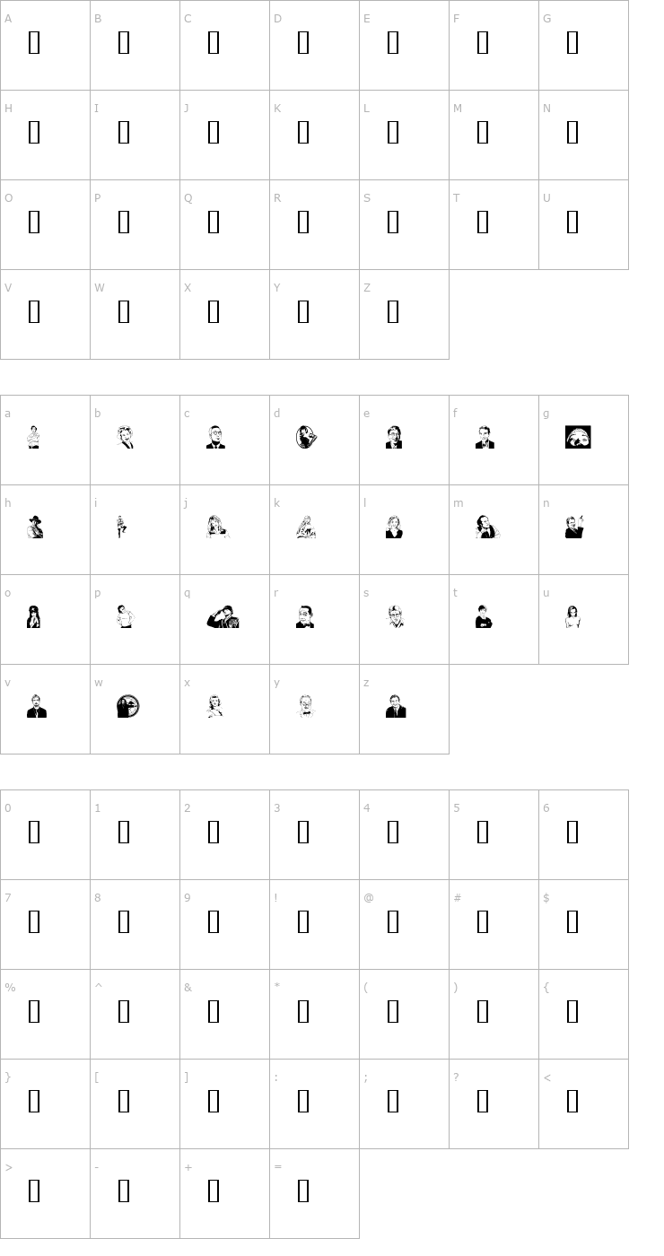 Character Map Tabloid One Font