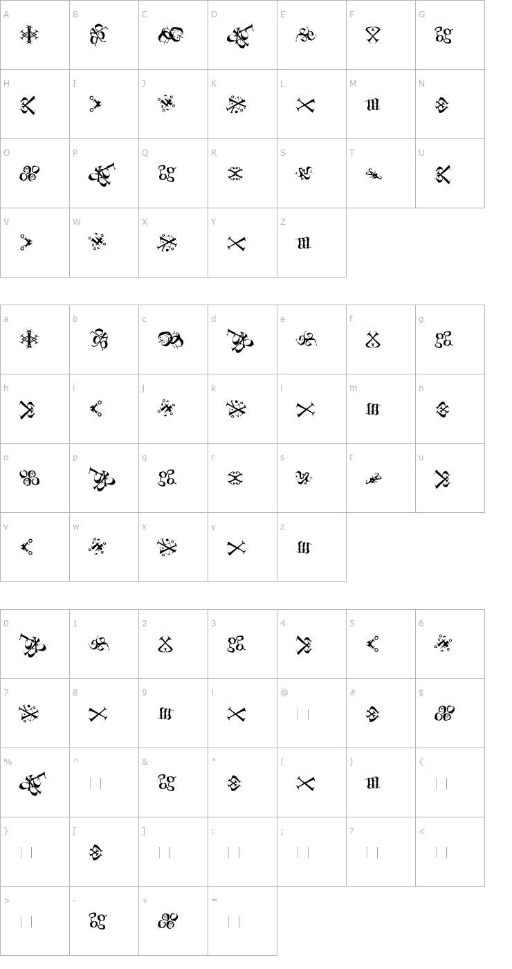 Character Map TackleboxFive Font