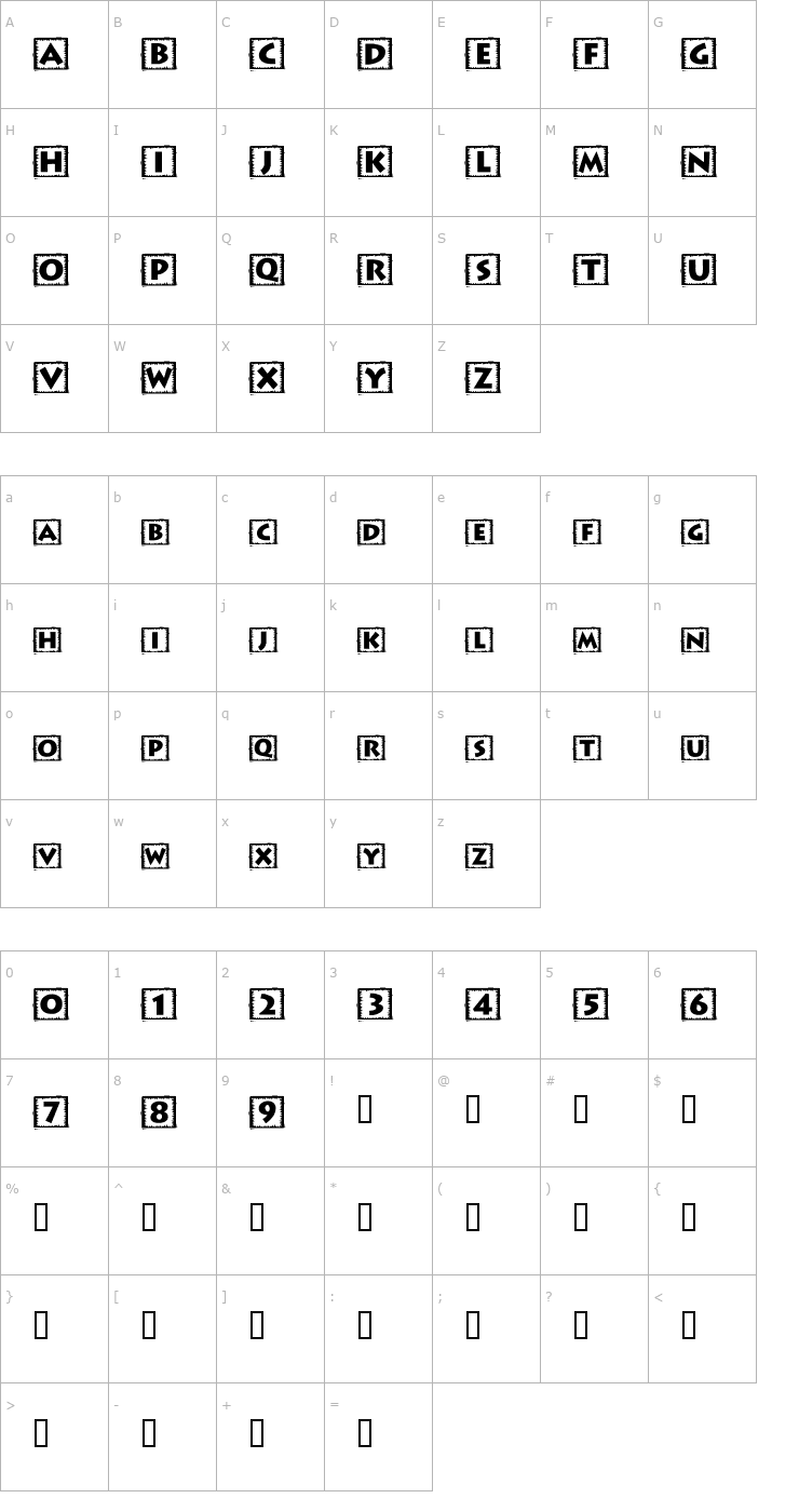 Character Map Taco Box Font