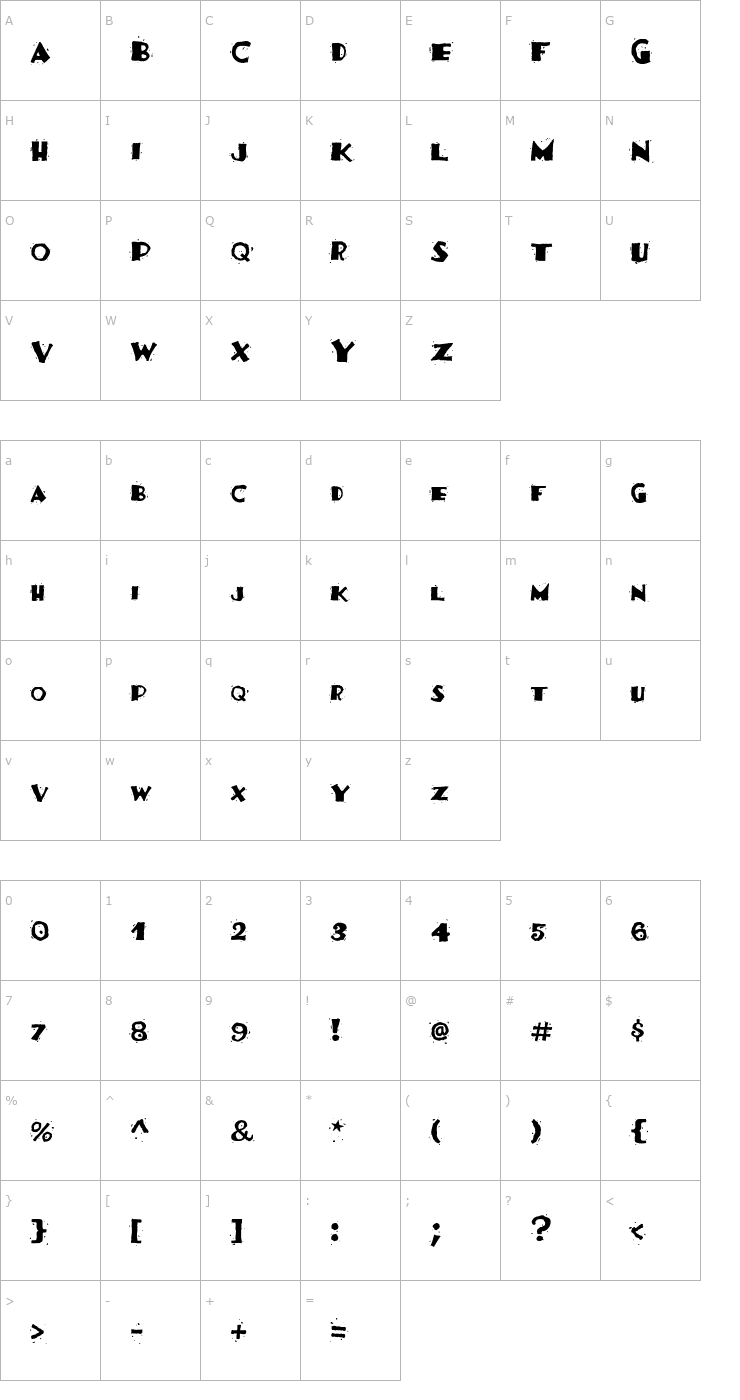 Character Map TacoFestiva Font