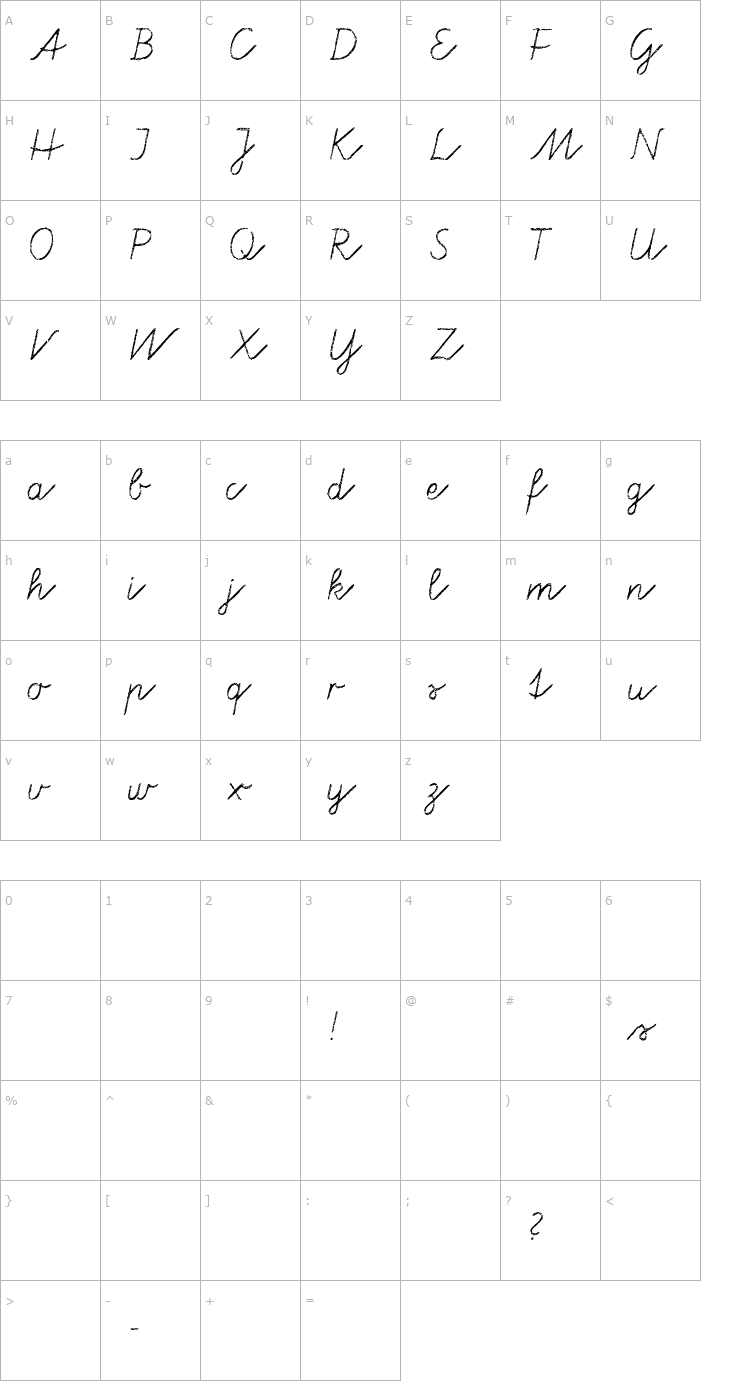 Character Map Tafelschrift Font