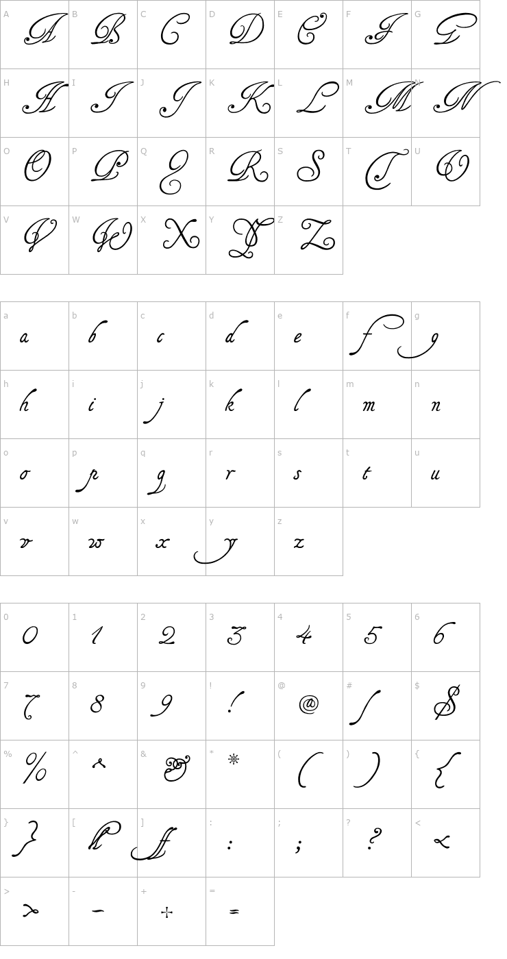 Character Map Tagettes Font