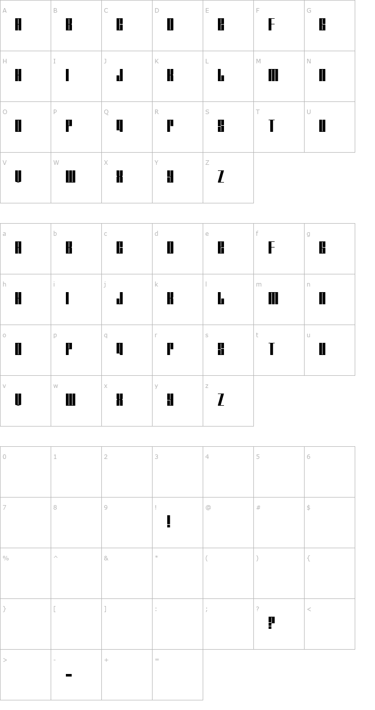 Character Map Tagmarker Font