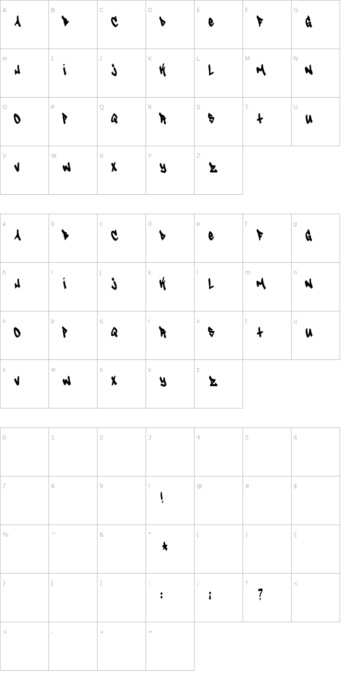 Character Map Tagster Font