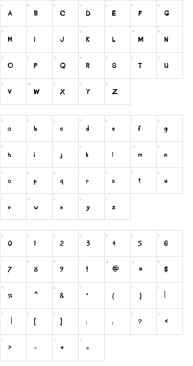 Character Map Take Out The Garbage Font