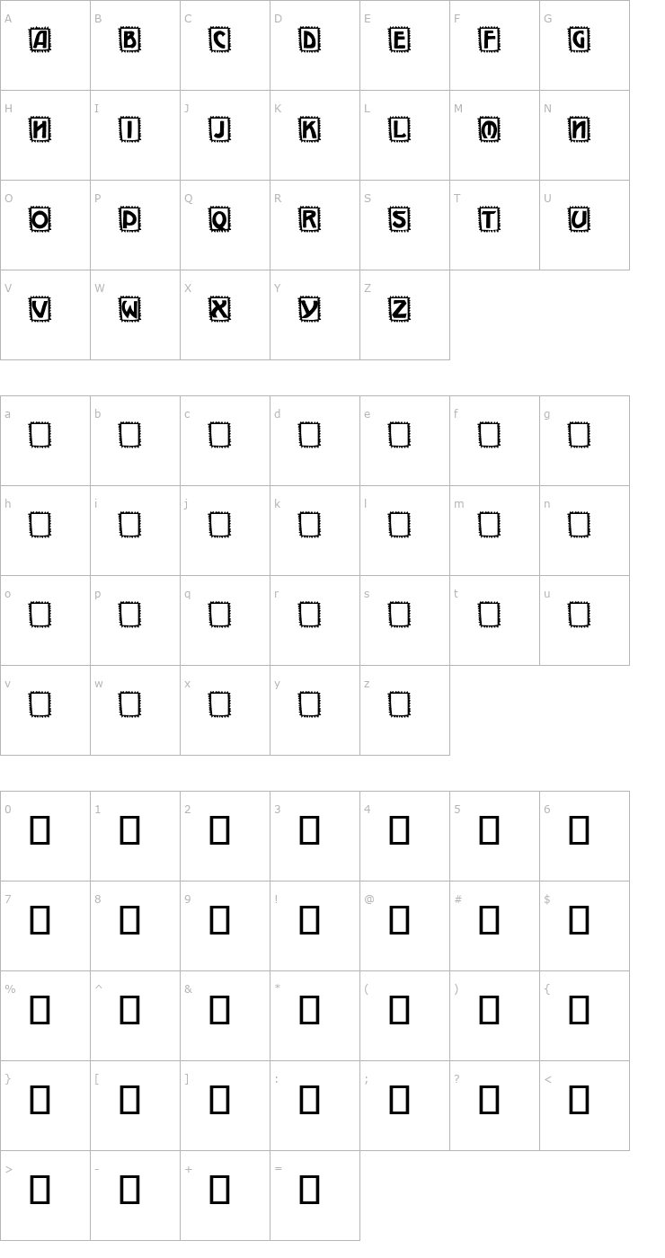 Character Map Takker Font