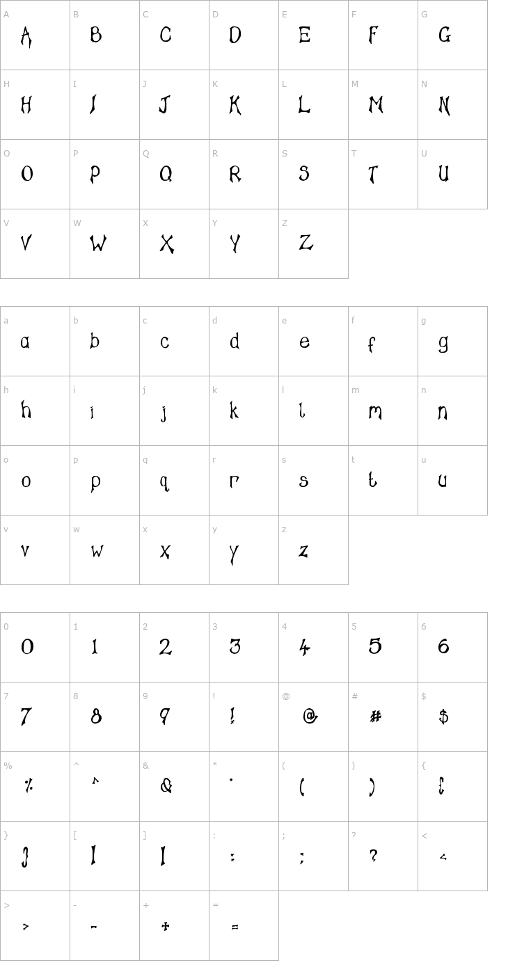 Character Map Tampy's Font Font