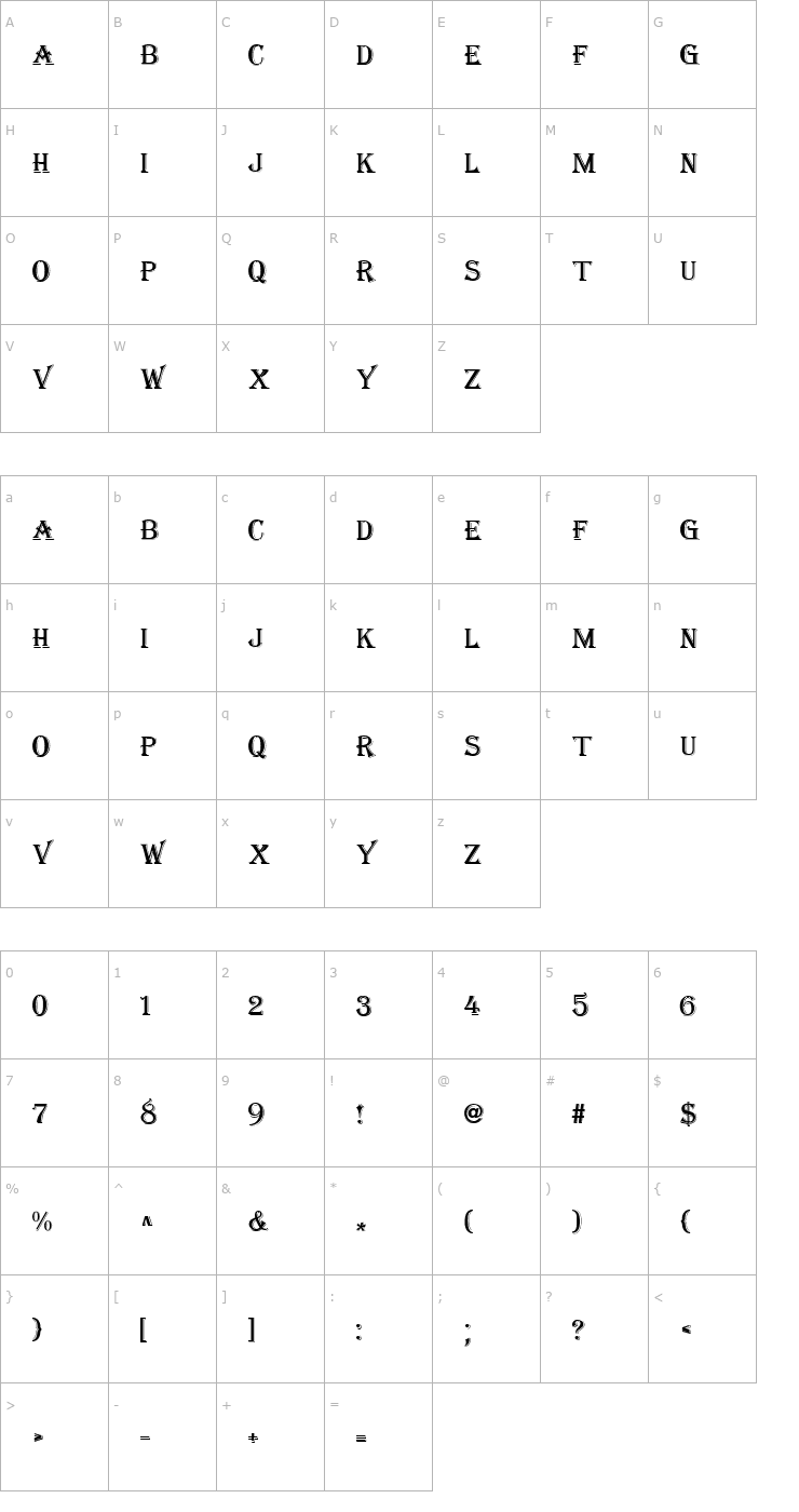 Character Map Tangiers Normal Font