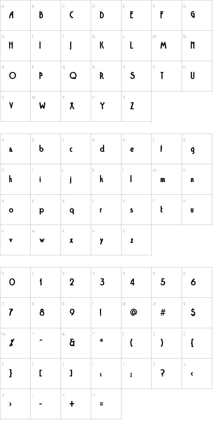 Character Map Tango Regular Font