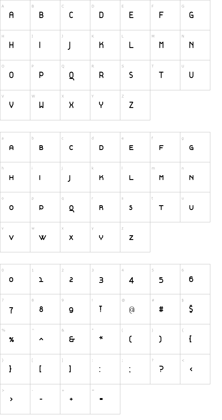 Character Map TantalusSmallCaps Font
