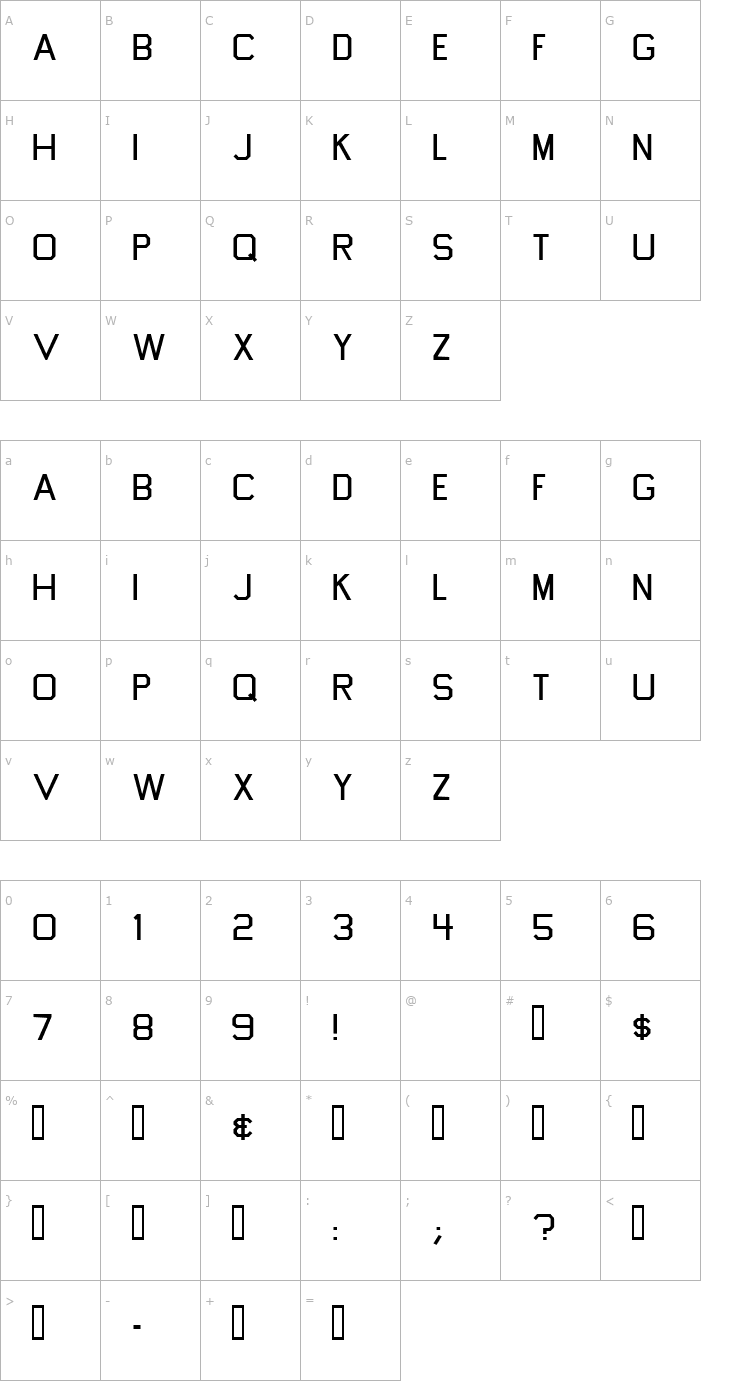 Character Map Tapeworm Font