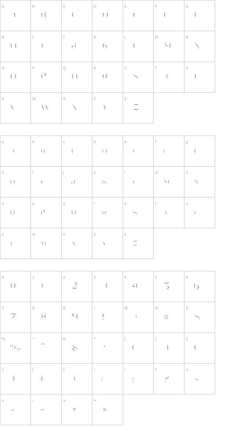 Character Map Taqueria Open Fill Dots Font