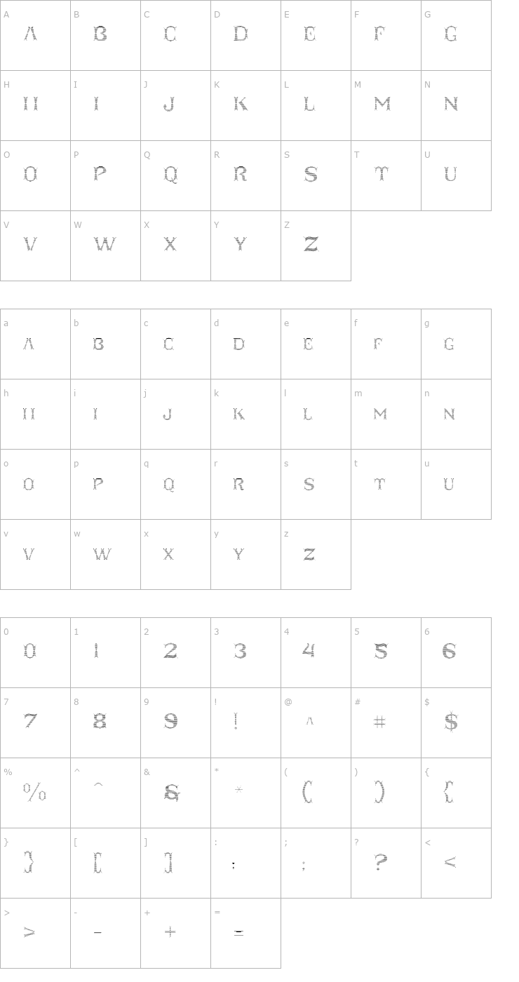 Character Map Taqueria Open Fill Lines Font