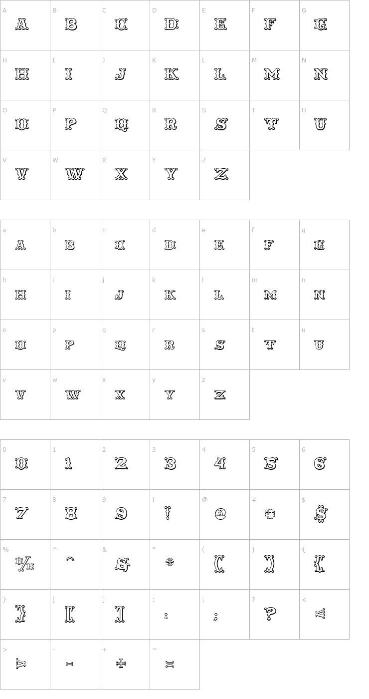 Character Map Taqueria Open Font