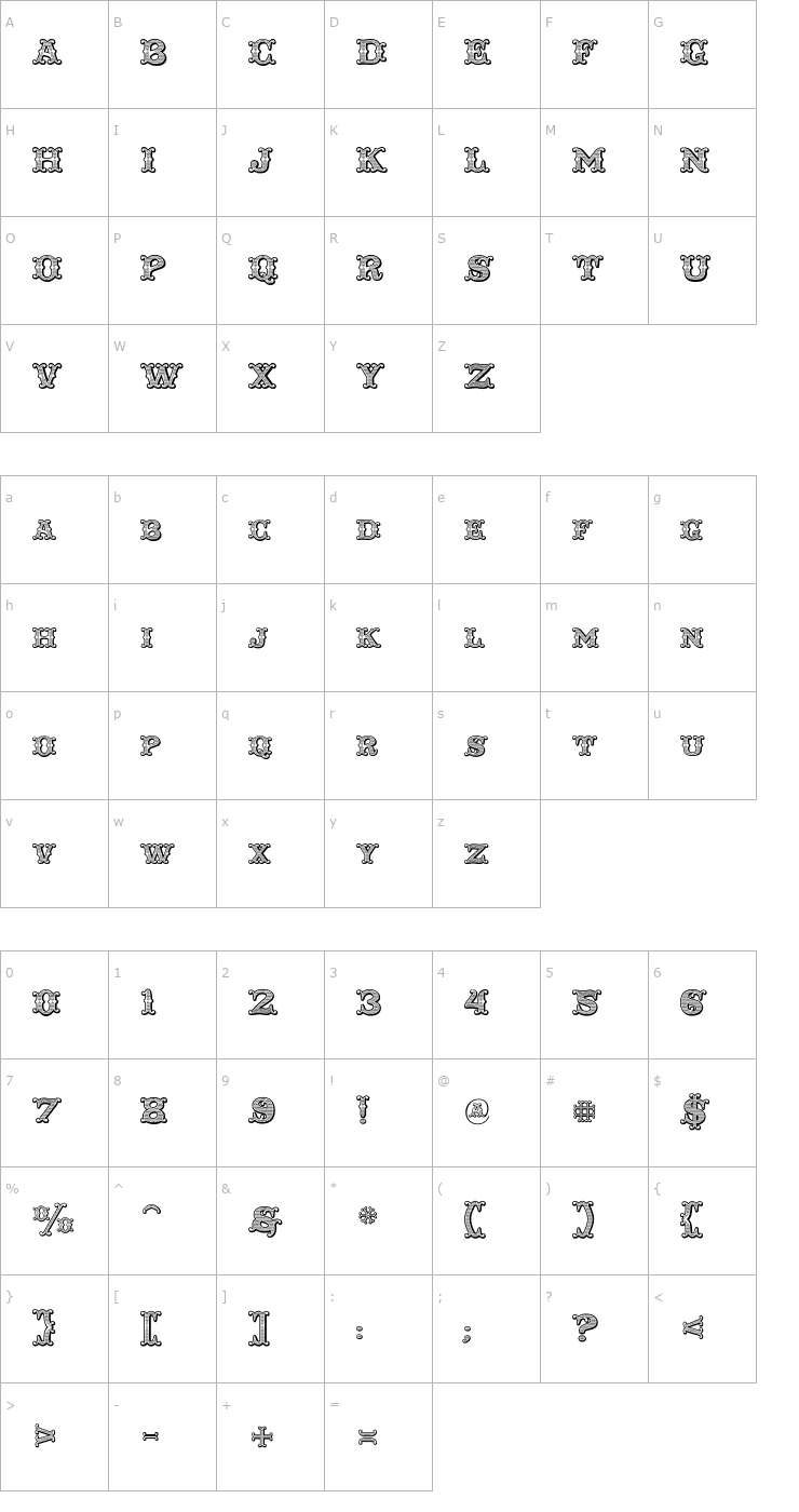 Character Map Taqueria Open Special Font