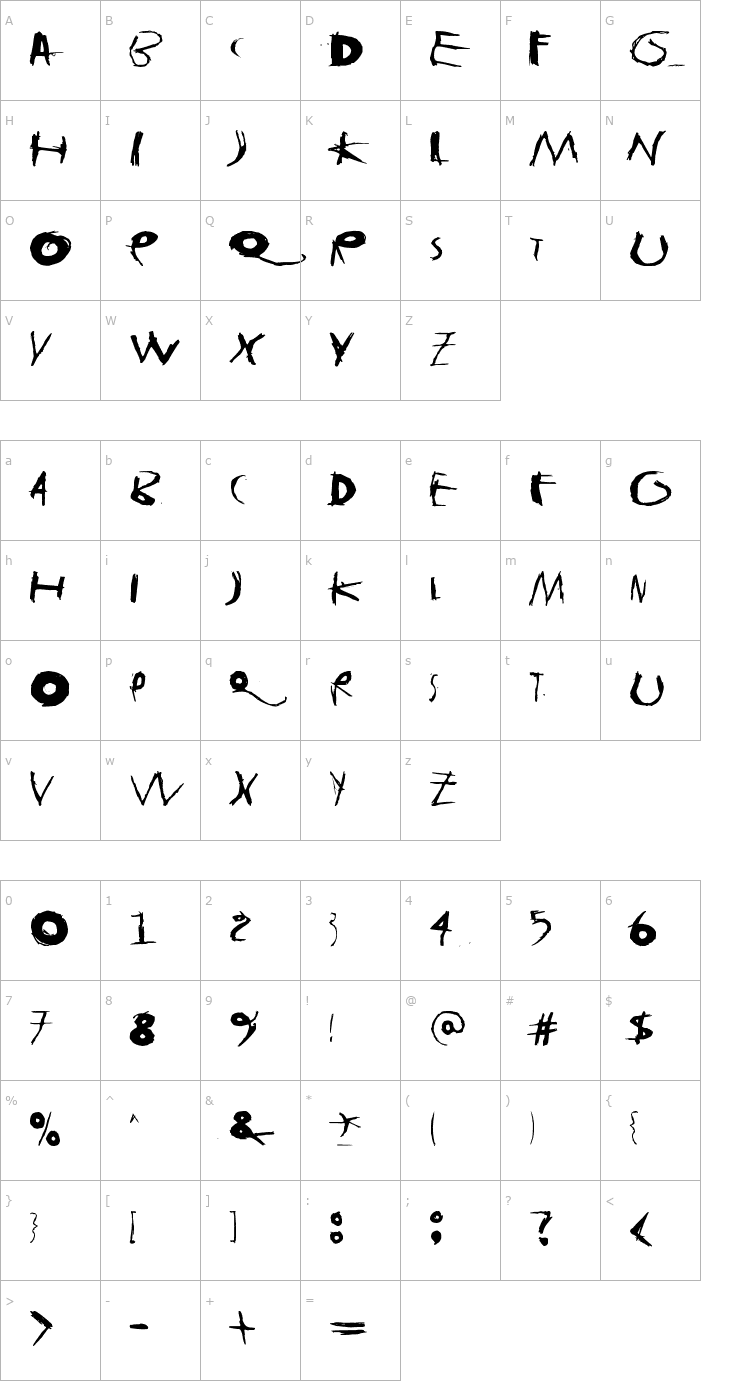 Character Map tasapainoaisti_iso Font