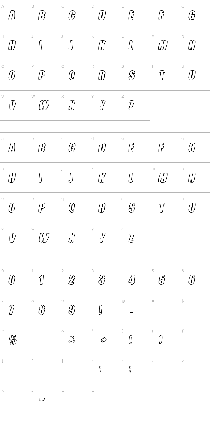 Character Map Tasteless Candy Font