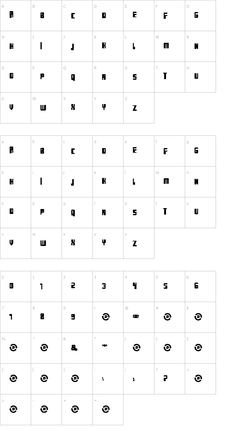 Character Map Tattooed Sailor Font