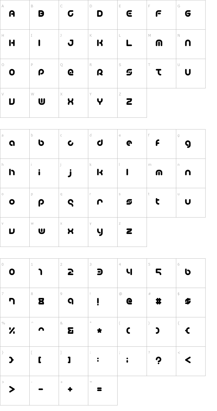 Character Map Teacher_A Font