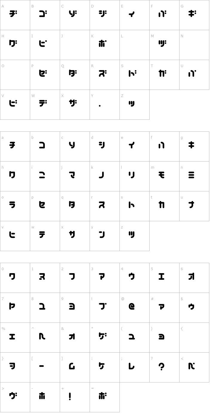 Character Map Teacher_K Font