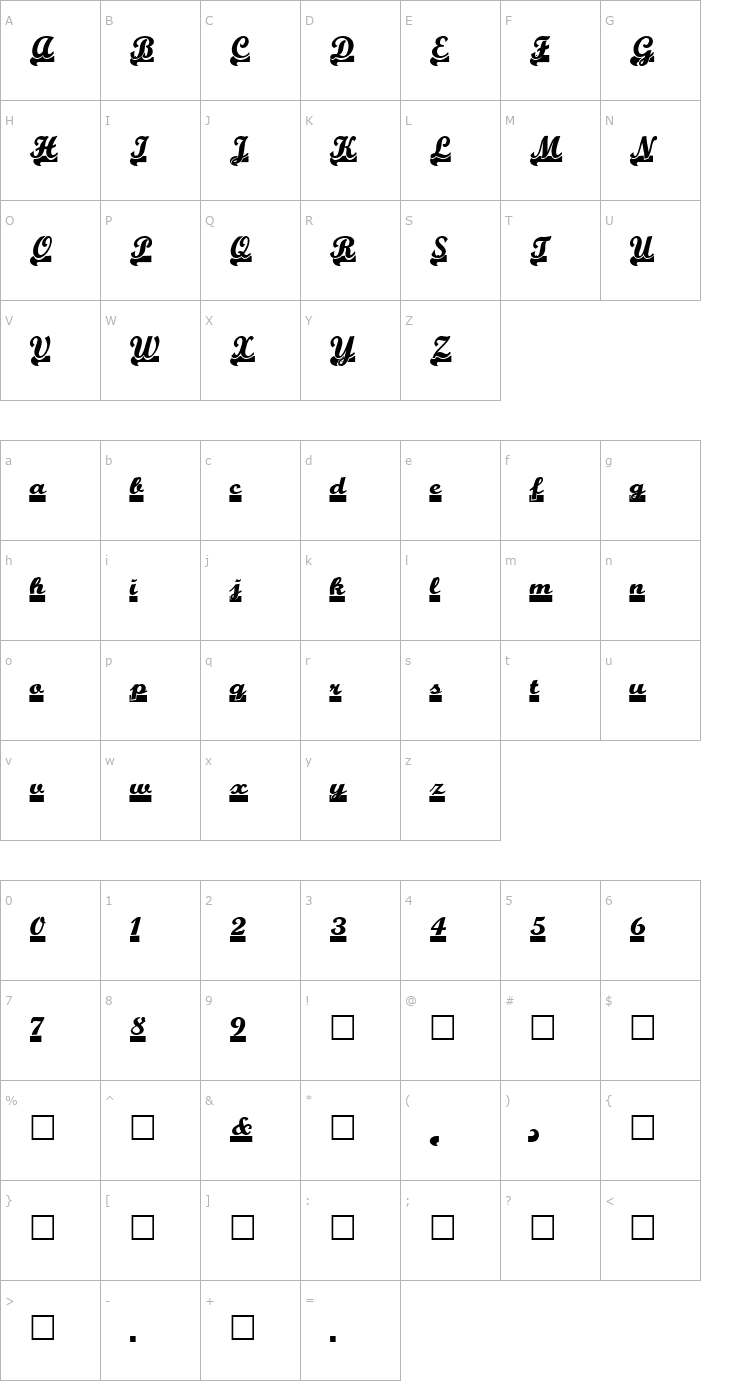 Character Map TeamSpirit Font