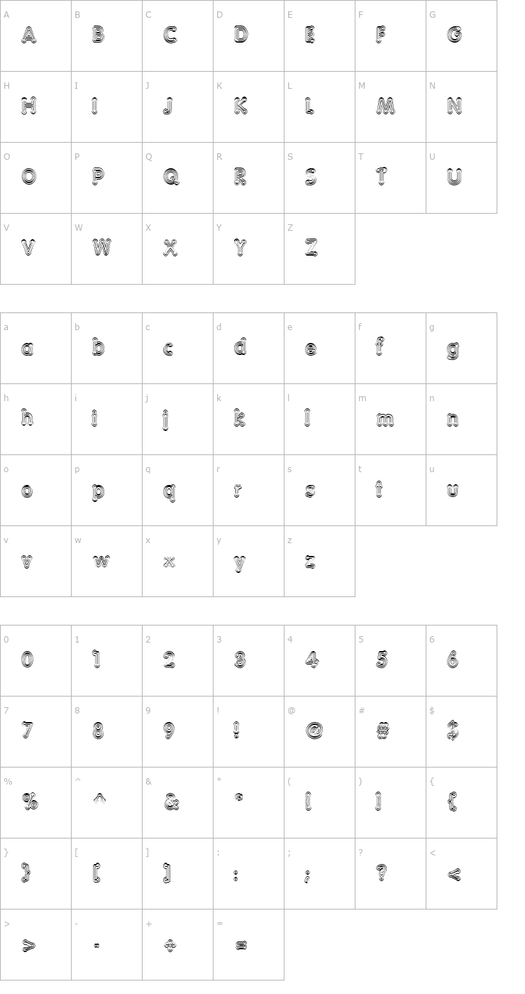 Character Map Teazer Font