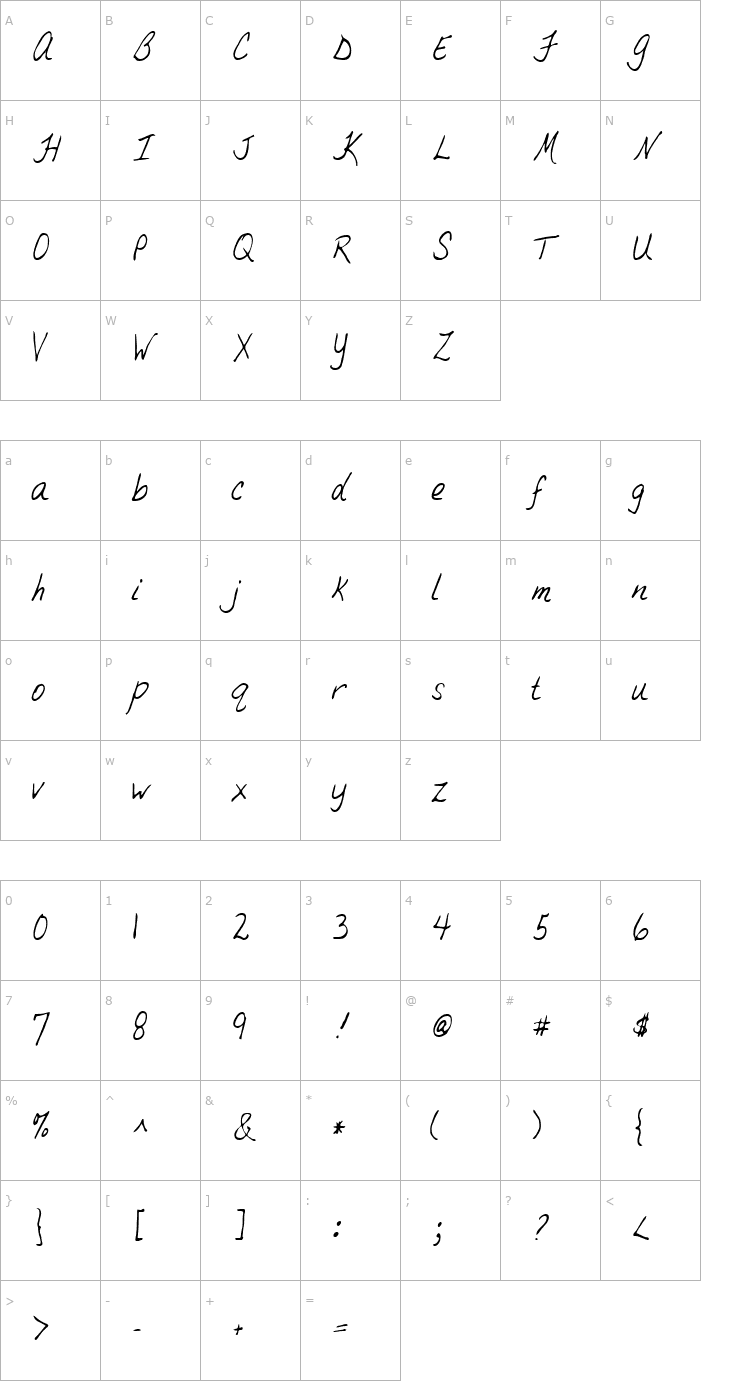 Character Map Teb Regular Font